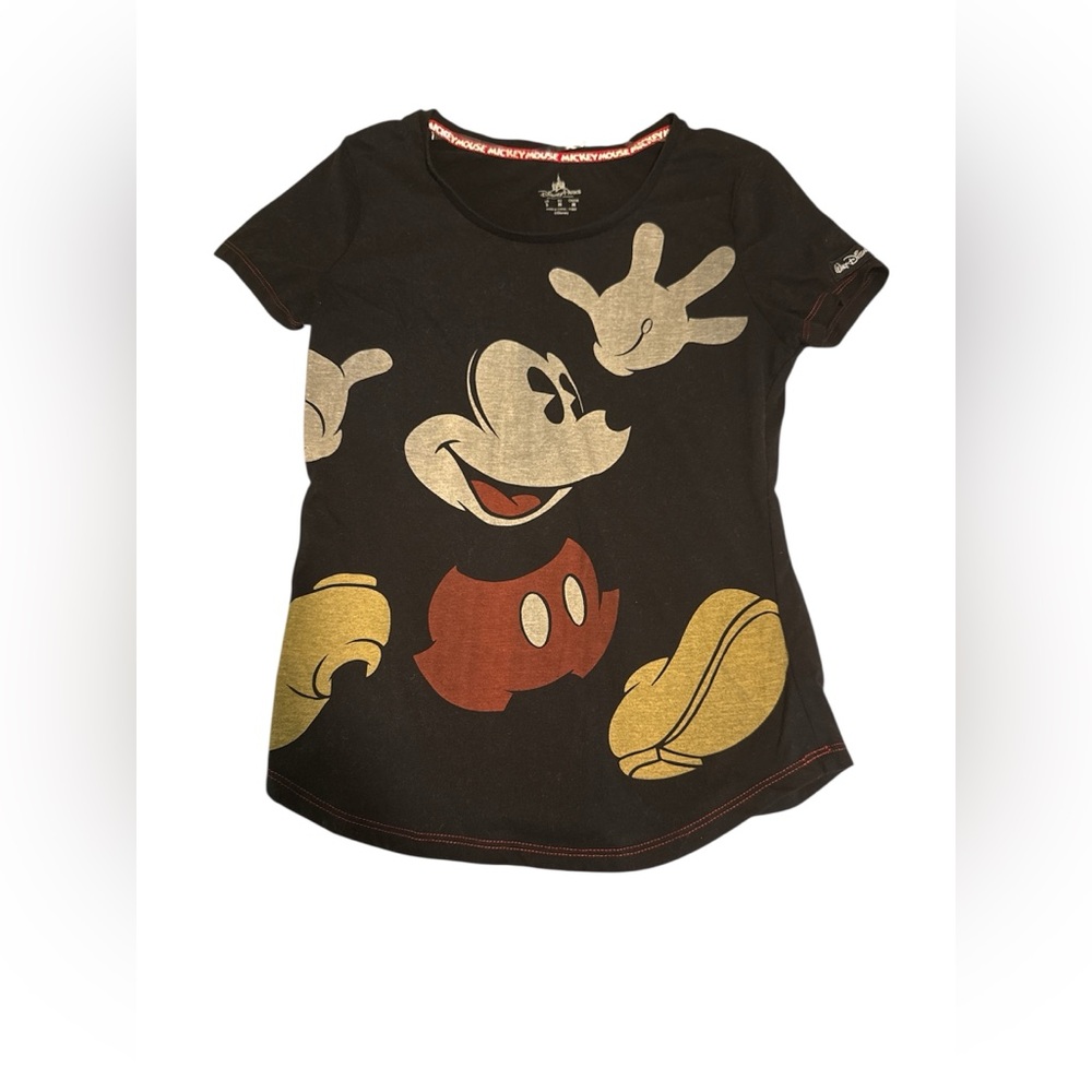 Disney Black and Red Mickey Mouse Short Sleeve Tee